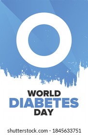 World Diabetes Day. Awareness Month in November. Blue circle symbol. Medical health care and prevention design. Poster, card, banner and background. Vector illustration