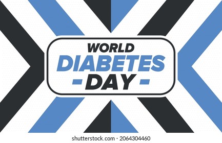 World Diabetes Day. Awareness Month in November. Blue circle symbol. Medical health care and prevention design. Poster, card, banner and background. Vector illustration