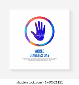 World diabetes day background with flat style