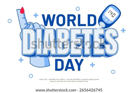 World diabetes day background with vector design text effect