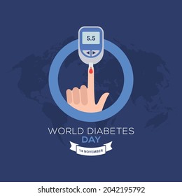 World diabetes day banner celebration 14 november awareness month