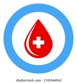 pancarta del día mundial de la diabetes - una gota de sangre en un círculo azul