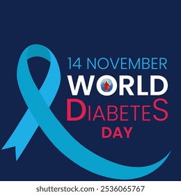 Tarjeta del Día Mundial de la Diabetes. Vector
