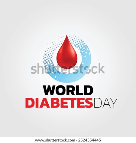 World diabetes Day concept illustrate with the blue circle that is the international symbol and the blood to become diabetes awareness. Important day on 14 November.