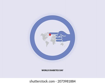 concepto del día mundial de la diabetes. mapa mundial, ilustraciones vectoriales