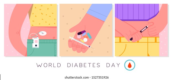 World Diabetes Day concept. Vector illustration. Eps 10.