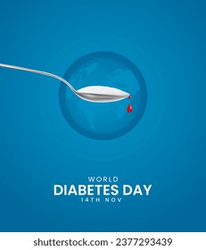 World Diabetes Day. Creative Diabetes Day ads. Diabetes Day design for banner, poster 3D Illustration.