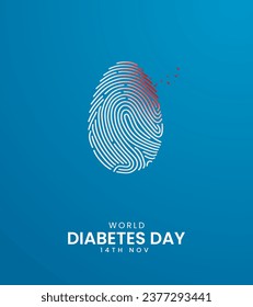 World Diabetes Day. Creative Diabetes Day ads. Diabetes Day design for banner, poster 3D Illustration.