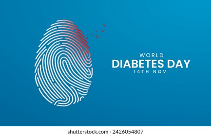 World Diabetes Day. Creative Diabetes Day ads. 3D Illustration