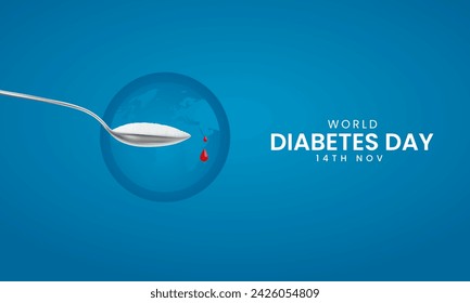 World Diabetes Day. Creative Diabetes Day ads. 3D Illustration