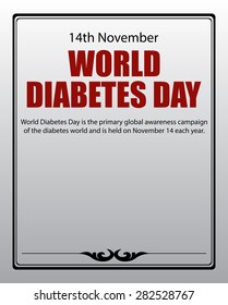 World Diabetes Day Documentation Front Page, Vector Illustration. 