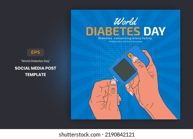 World Diabetes day hand drawn Banner, Poster for social media post
