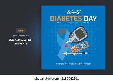 World Diabetes Day handgezeichnet Banner, Poster für Social Media-Post