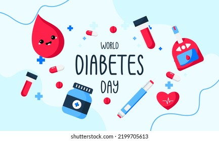 World Diabetes Day Hand Drawn Illustration
