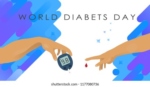 World Diabetes Day - diabetes icon with glucometer