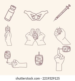 world diabetes day line art design element
