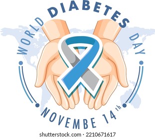 World Diabetes Day Logo Design illustration
