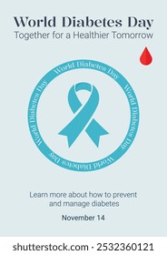 World diabetes day minimalistic flyer design