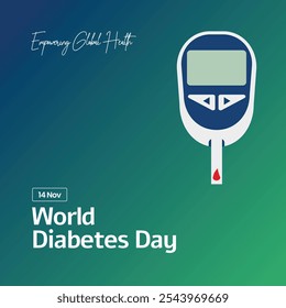 World Diabetes day. World Diabetes Month. World Diabetes day 2024, Creative banner, poster, social media post, background, template, postcard vector