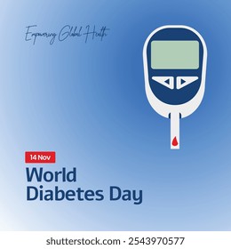 World Diabetes day. World Diabetes Month. World Diabetes day 2024, Creative banner, poster, social media post, background, template, postcard vector