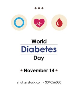 World Diabetes Day, November 14. Vector illustration for card, poster or banner