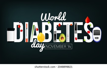 World Diabetes day is observed every year on November 14, it is the primary global awareness campaign focusing on diabetes. Vector illustration