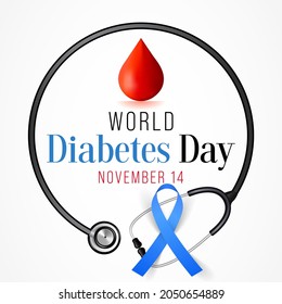 World Diabetes day is observed every year on November 14, it is the primary global awareness campaign focusing on diabetes. Vector illustration