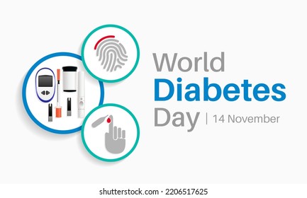 World Diabetes day is observed every year on November 14, it is the primary global awareness campaign focusing on diabetes. Vector illustration