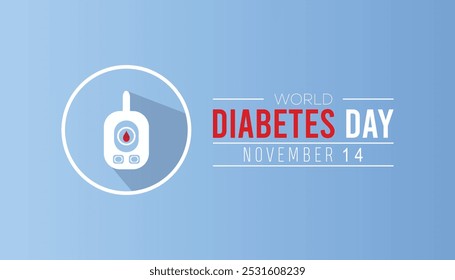 Der Weltdiabetestag findet jedes Jahr im November statt. Medical Healthcare Awareness Konzept. Hintergrund, Plakat, Bannervorlage Vektorgrafik-Design.