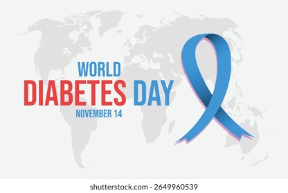 O Dia Mundial do Diabetes é observado todos os anos em 14 de novembro. Ilustração vetorial.