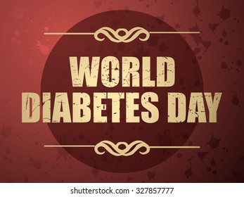 World Diabetes Day Ornament Card, Vector Illustration.