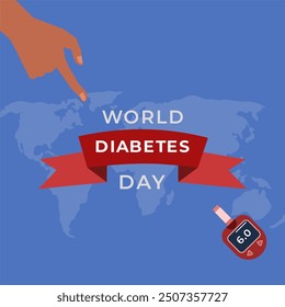 World diabetes day poster with square size for social media post