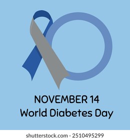 Dia Mundial da Diabetes, Banner quadrado simples ou ilustração do vetor do cartaz sobre o tema médico