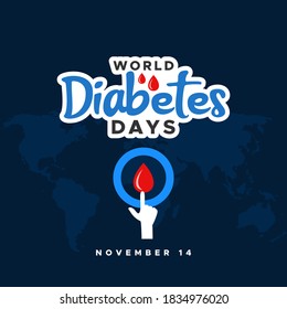 Vectordesign-Illustration zum Weltdiabetestag für Banner und Hintergrund