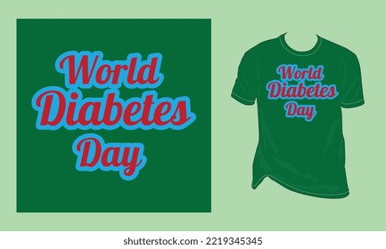 Diseño de camisetas para el vector Día Mundial de la Diabetes 