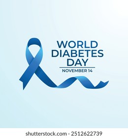 Modelo de design de vetor do Dia Mundial do Diabetes bom para o uso da celebração. Dia Mundial do Diabetes. desenho plano de fita azul. eps 10.