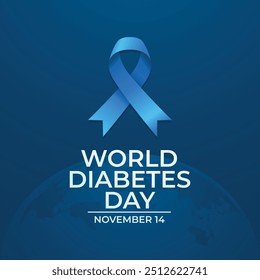 World Diabetes Day vector design template good for celebration usage. World Diabetes Day. blue ribbon flat design. eps 10.