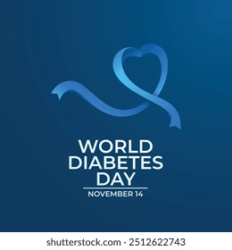 Modelo de design de vetor do Dia Mundial do Diabetes bom para o uso da celebração. Dia Mundial do Diabetes. desenho plano de fita azul. eps 10.