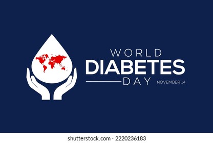 World Diabetes Day Vector Illustration Isolated on Dark Background With Hand and Blood Design. Holiday Concept 14th November. 