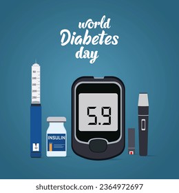 World Diabetes Day Vector illustration . Healthcare and medical concept .design elements for cards, social media, medical treatment ,banners and flyers