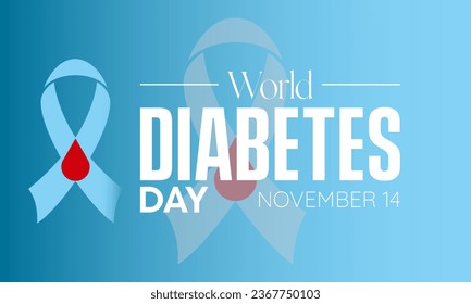 Ilustración vectorial del Día Mundial de la Diabetes con monitor de glucosa y estilo de vida saludable. Plantilla vectorial para fondo, banner, tarjeta, diseño de afiches.
