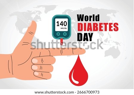 World Diabetes Day Vector Illustration – Glucometer Test, Diabetes Day, World Diabetes Day Awareness