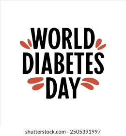 Día Mundial de la Diabetes Vector Silueta Tipografía