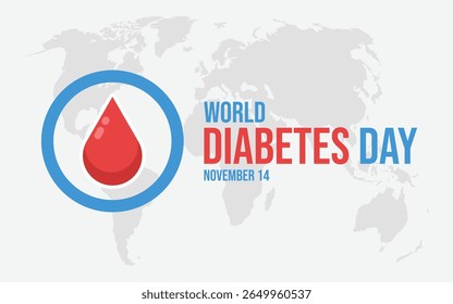 Dia Mundial da Diabetes em 14 de novembro. Ilustração de vetor