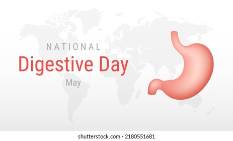 World Digestive day on white background