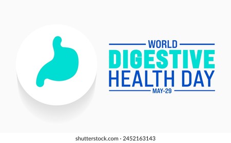 Hintergrund des World Digestive Health Day Vorlage. Festliche Musik-Konzept. Verwenden Sie, um Hintergrund-, Banner-, Plakat-, Karten- und Poster-Design-Vorlage mit Textinschrift und Standardfarbe zu verwenden. Vektorillustration.