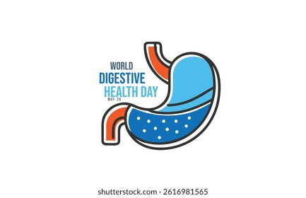 World Digestive Health Day. background, banner, card, poster, template. Vector illustration.