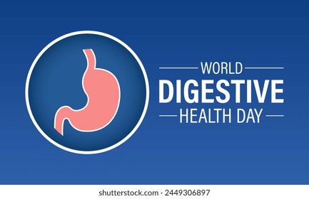 In: World Digestive Health Day Design Vektorgrafik. 29. Mai. In: Magen Health Awareness Campaign Vorlage. Banner-Poster, Flyer und Hintergrunddesign.