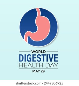 World Digestive Health Day design vector. May 29. Stomach health Awareness Campaign Template. Banner poster, flyer and background design.