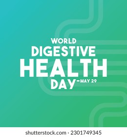 World Digestive Health Day. May 29. Gradient background. Poster, banner, card, background. Eps 10.